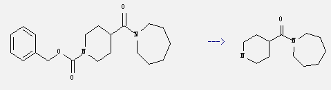 Methanone,(hexahydro-1H-azepin-1-yl)-4-piperidinyl- can be prepared by 4-(azepane-1-carbonyl)-piperidine-1-carboxylic acid benzyl ester